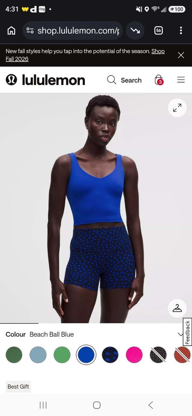 Lululemon Align Tank Size 10 Beach Ball Blue